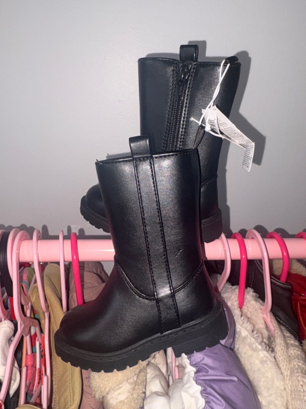 Black Mid-Calf Combat Boots NWT